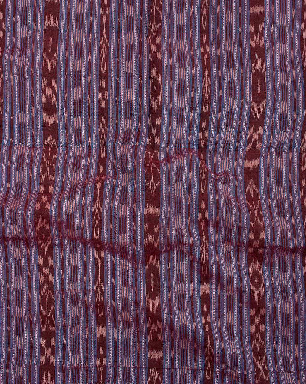 Turquoise Stripes Woven Sambalpuri Ikat Cotton Fabric - Fabriclore.com