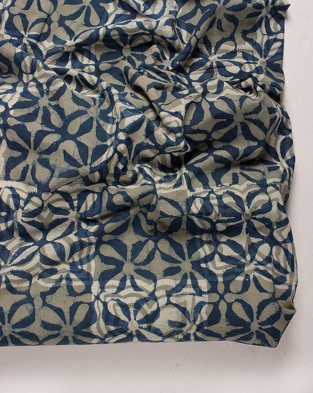 ( Pre Cut 70 CM ) Indigo Hand Block Cotton Fabric