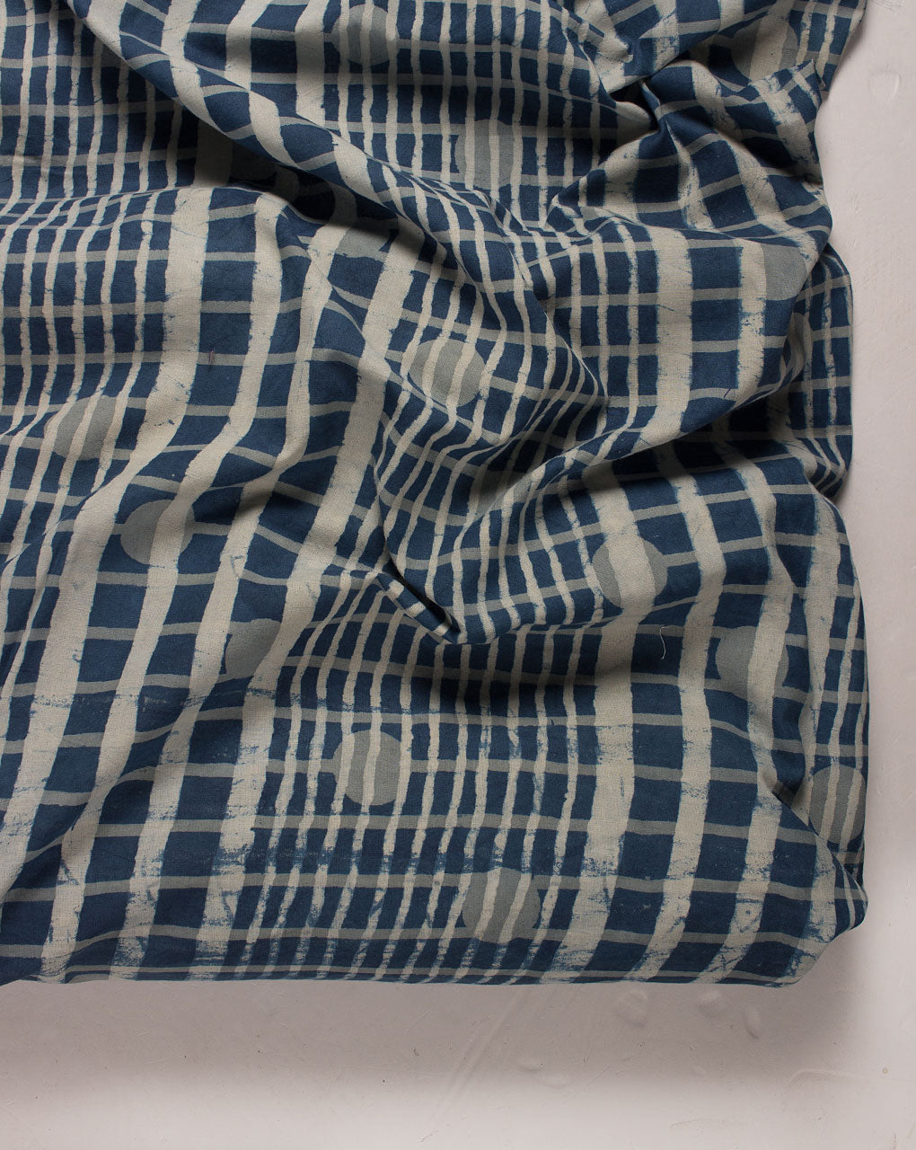 ( Pre Cut 85 CM ) Indigo Hand Block Cotton Fabric