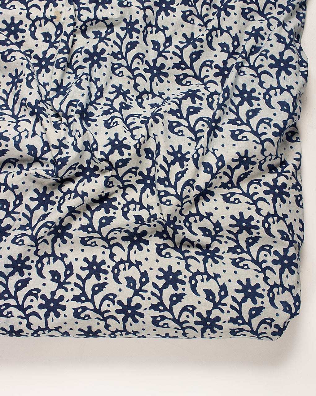 ( Pre Cut 50 CM ) Indigo Hand Block Cotton Fabric