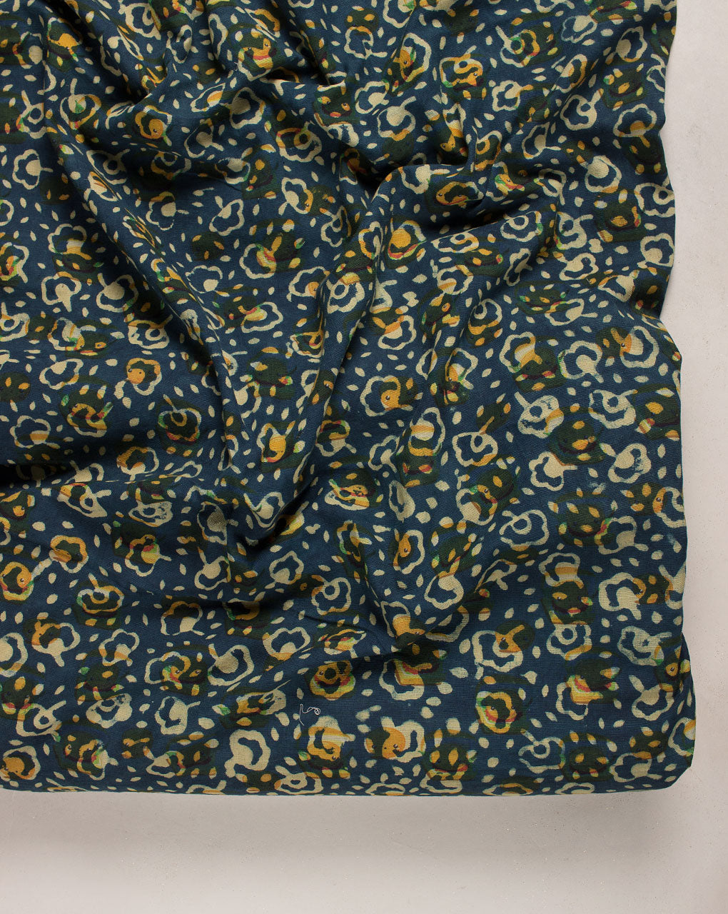 Indigo Hand Block Flex Cotton Fabric