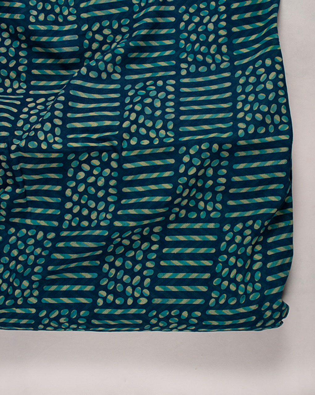 ( Pre Cut 50 CM ) Indigo Hand Block Cotton Fabric