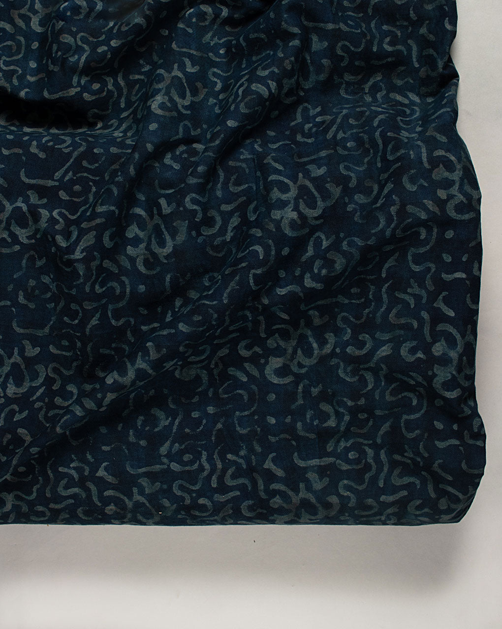 ( Pre Cut 50 CM ) Indigo Hand Block Twill Cotton Fabric ( Width 60 Inch )