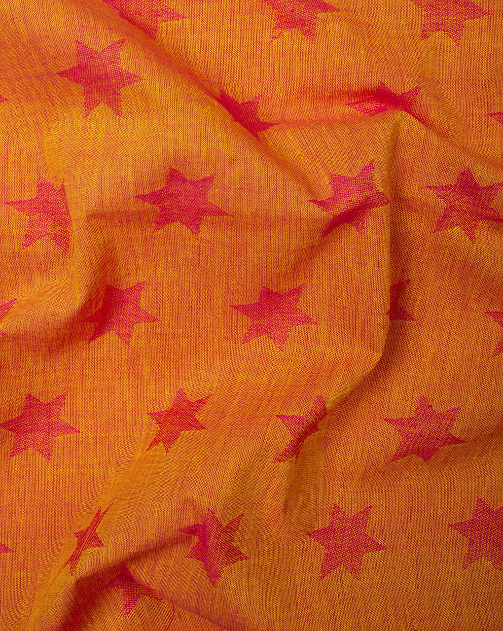 Yellow Fuchsia Geometric Pattern Washed Loom Textured Jacquard Cotton Fabric - Fabriclore.com
