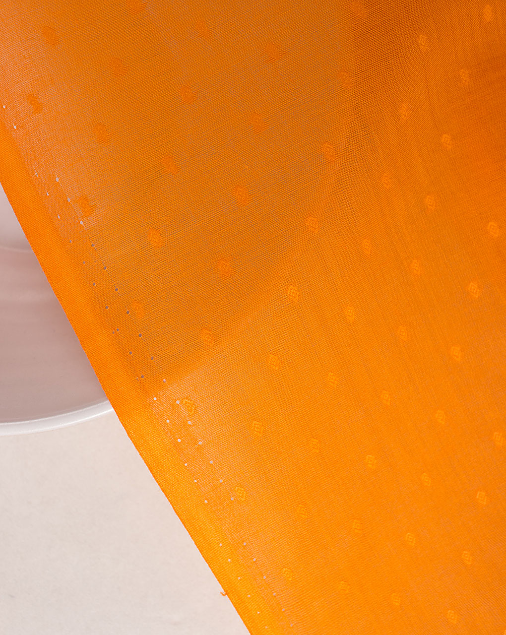 ( Pre Cut 1.25 MTR ) Orange Jacquard Cotton Fabric