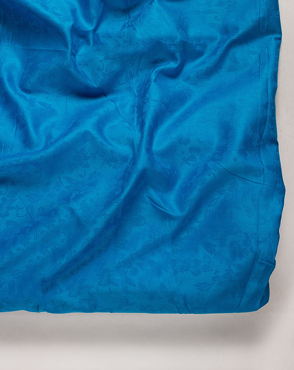 Turquoise Self Jacquard Cotton Fabric