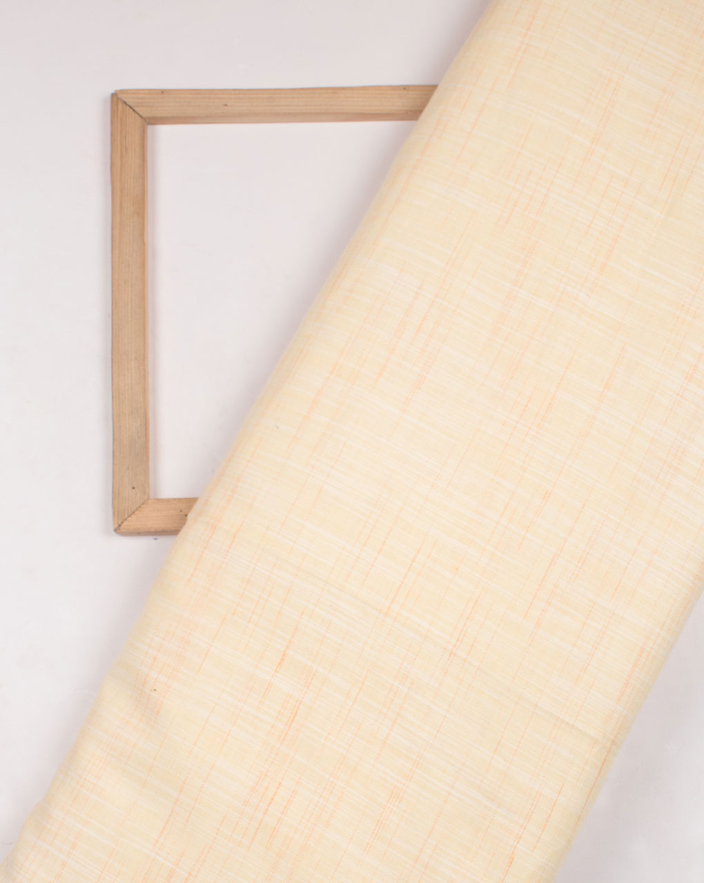 Light Yellow Abstract Woven Loom Textured Cotton Fabric - Fabriclore.com