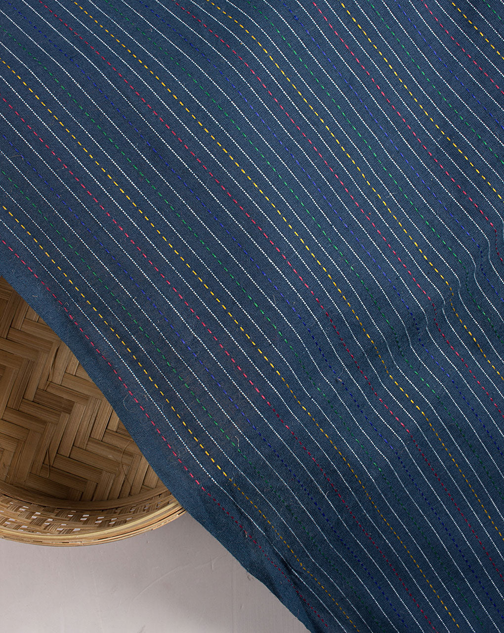 Blue Kantha Cotton Fabric - Fabriclore.com