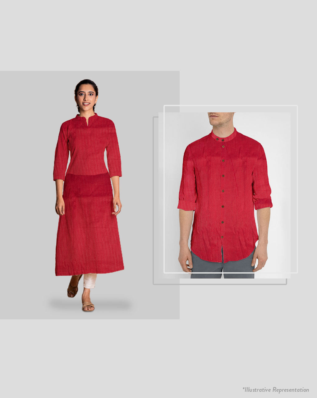 Red Plain Kantha Cotton Fabric