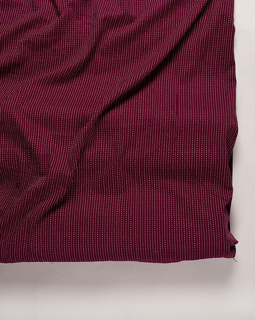 ( Pre Cut 50 CM ) Fuchsia Plain Kantha Cotton Fabric