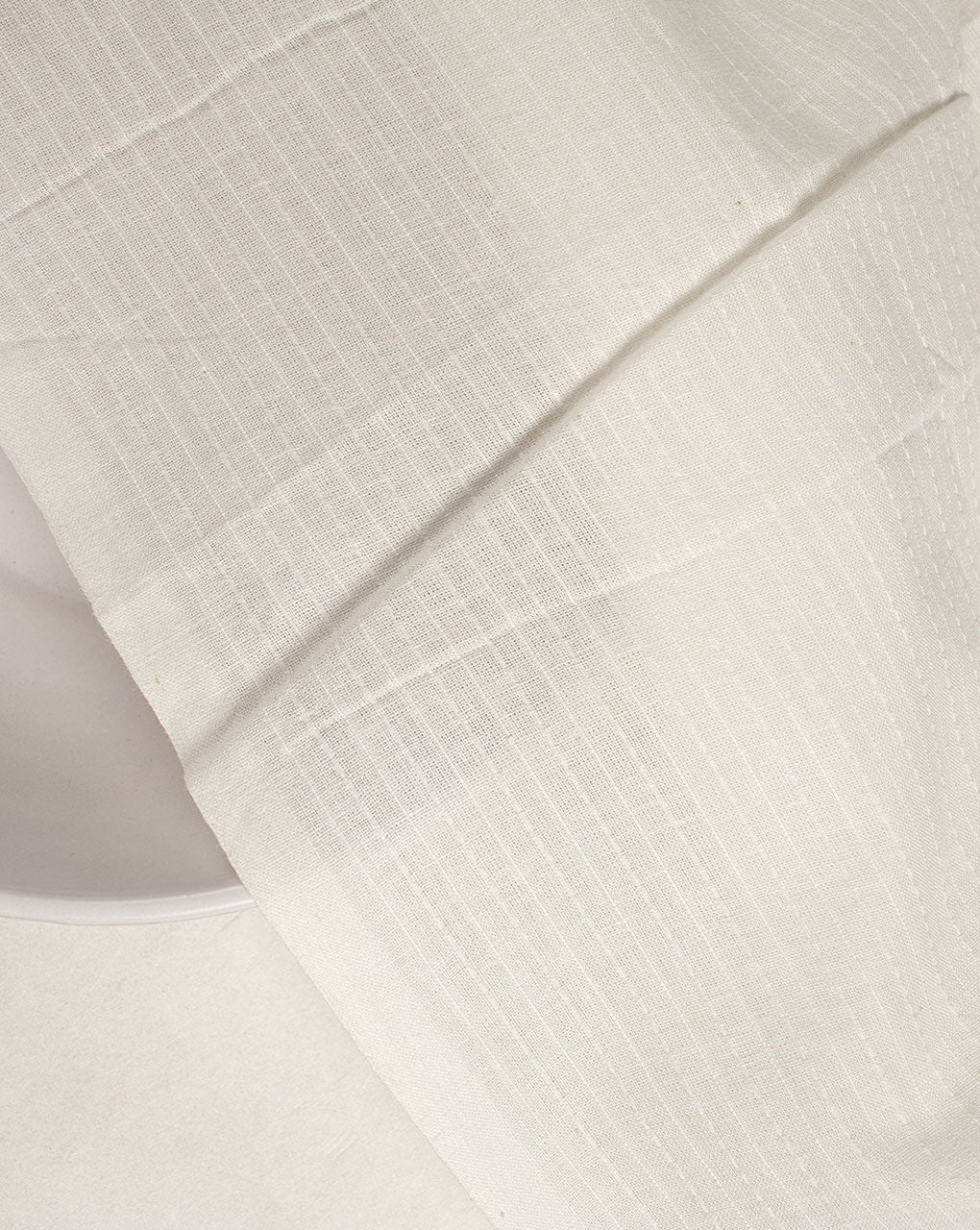 White Plain Kantha Cotton Fabric