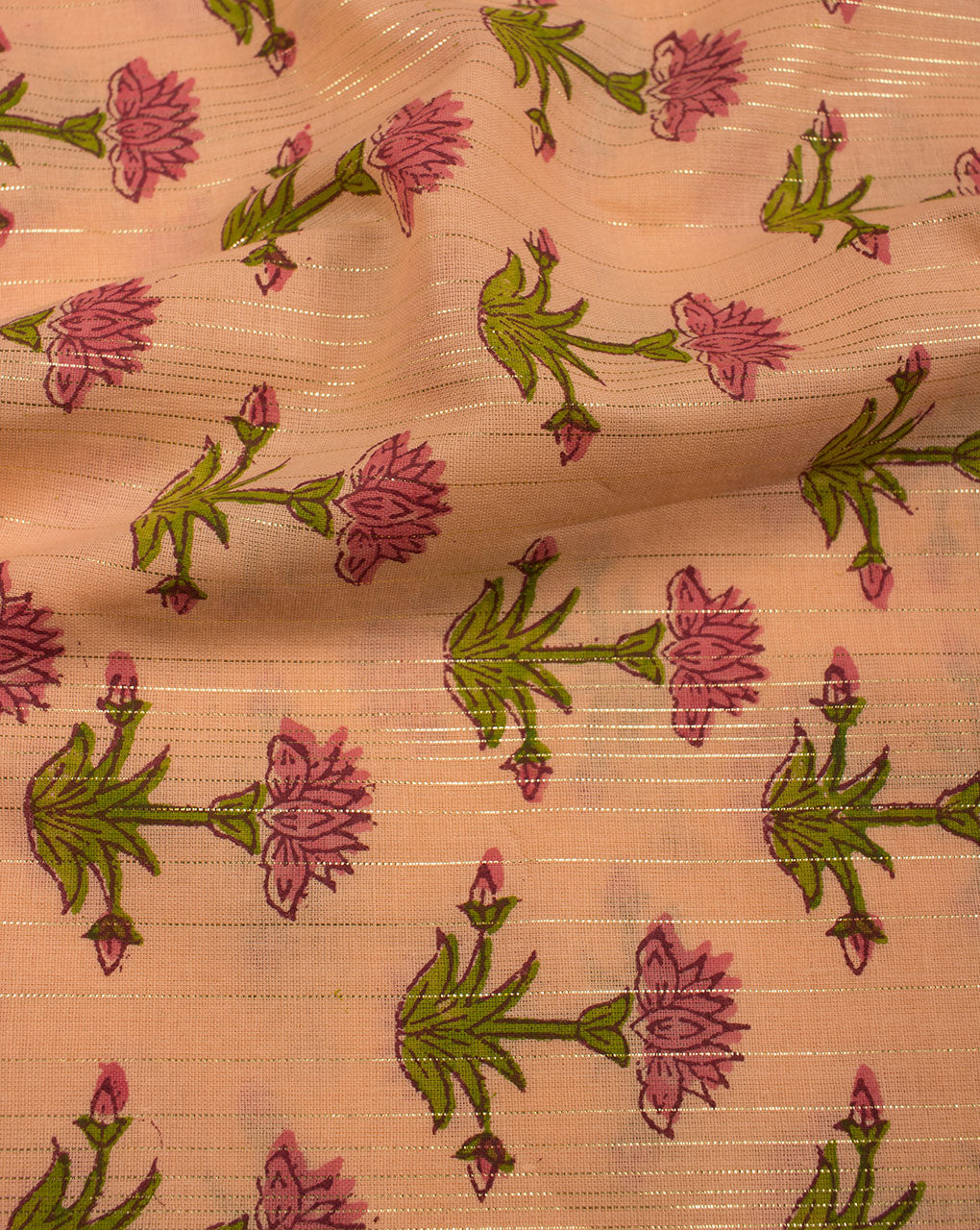 Screen Print Lurex Cotton Fabric - Fabriclore.com