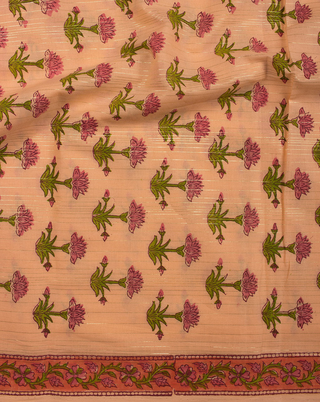Screen Print Lurex Cotton Fabric - Fabriclore.com