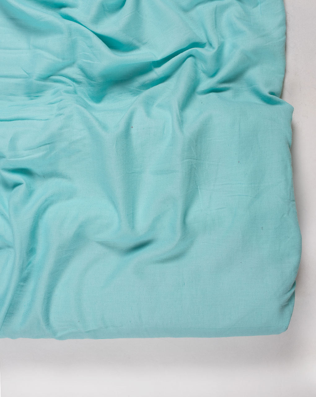 Turquoise Plain Cotton Satin Fabric