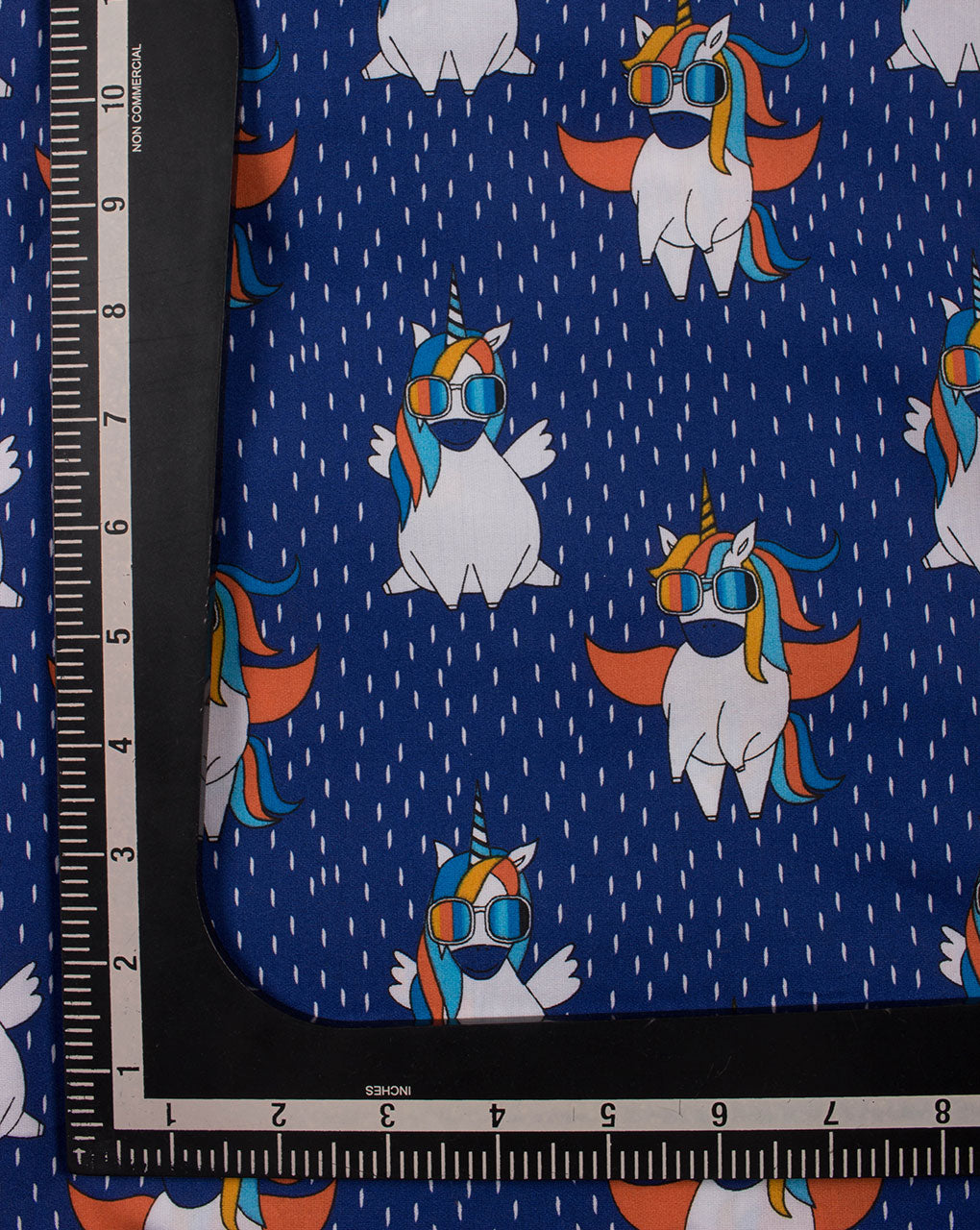 Royal Blue Orange Creature Print Poplin Kids Screen Print Cotton Fabric ( Width 58 Inch ) - Fabriclore.com