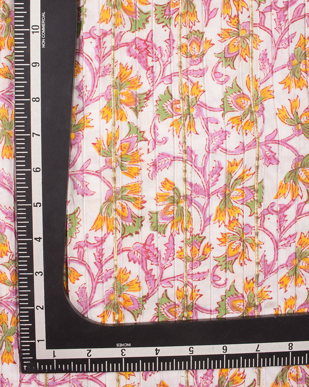 Hand Block Gotta Patti Pin-Tucks Cotton Fabric ( Width 38 Inch ) - Fabriclore.com