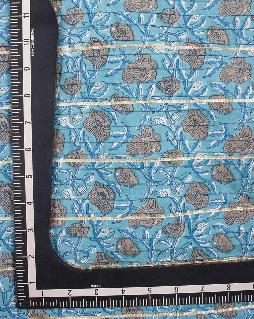 Screen Print Gotta Patti Pin-Tucks Cotton Fabric ( Width 38 Inch ) - Fabriclore.com