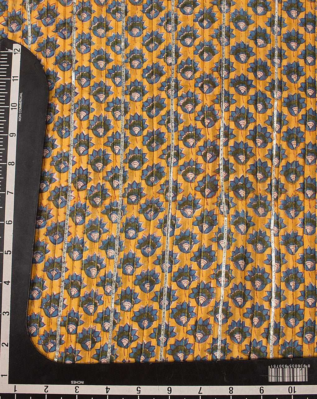 Hand Block Gota Patti Pin-Tucks Cotton Fabric ( Width 38 Inch ) - Fabriclore.com
