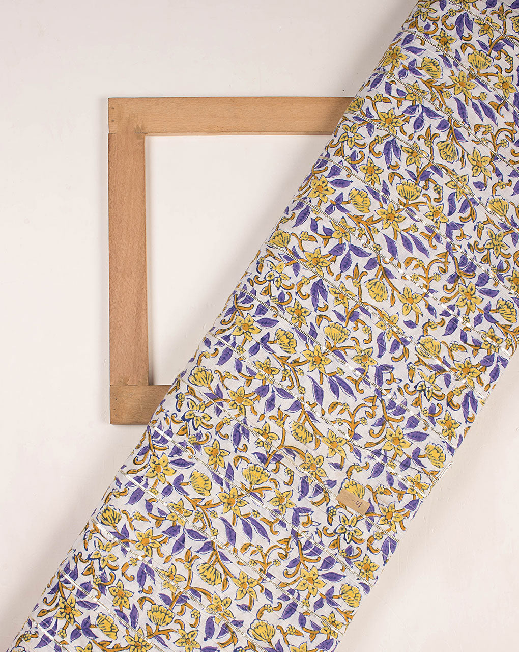 Hand Block Gota Patti Pin-Tucks Cotton Fabric ( Width 38 Inch ) - Fabriclore.com