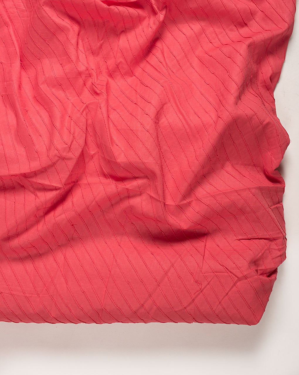 Salmon Pin-Tucks Cotton Fabric