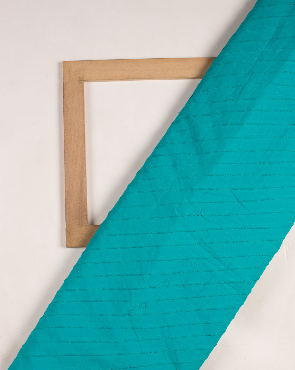 Sea Green Pin-Tucks Cotton Fabric ( Width 40 Inch ) - Fabriclore.com