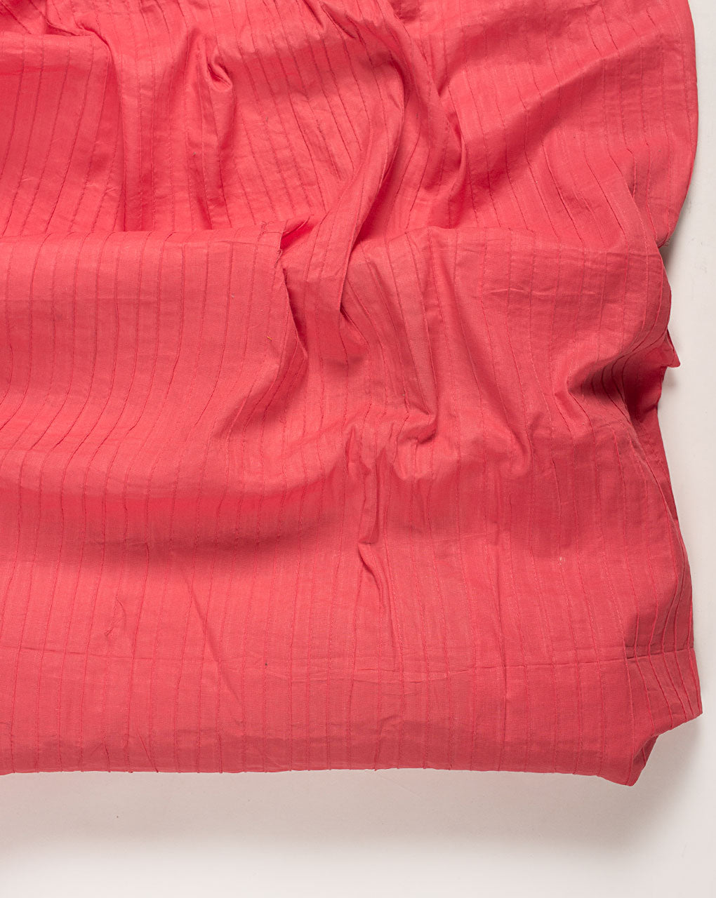 Salmon Pin-Tucks Cotton Fabric