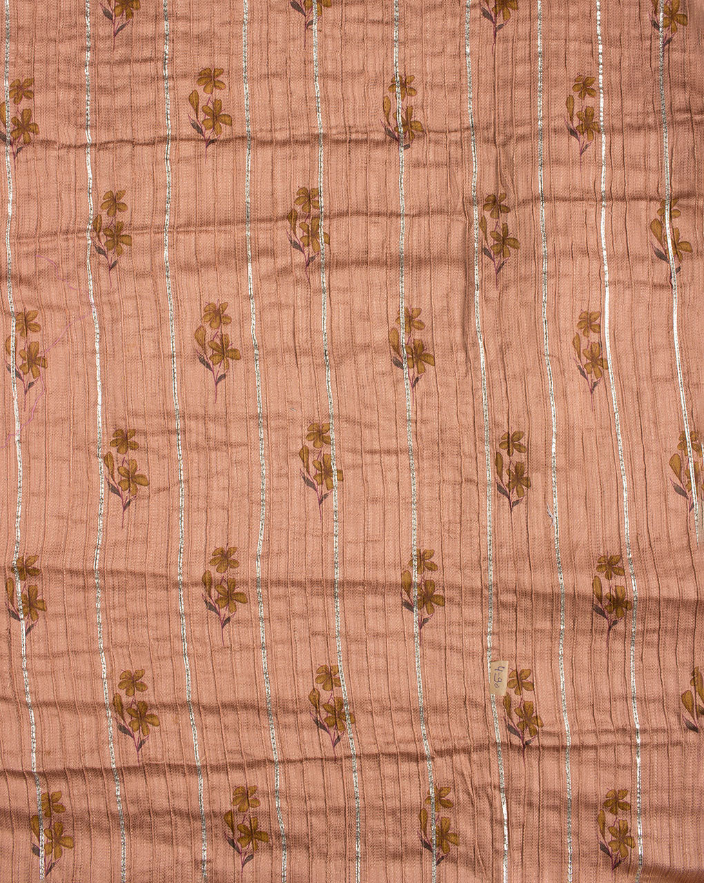 Screen Print Gota Patti Pin-Tucks Cotton Fabric ( Width 36 Inch ) - Fabriclore.com