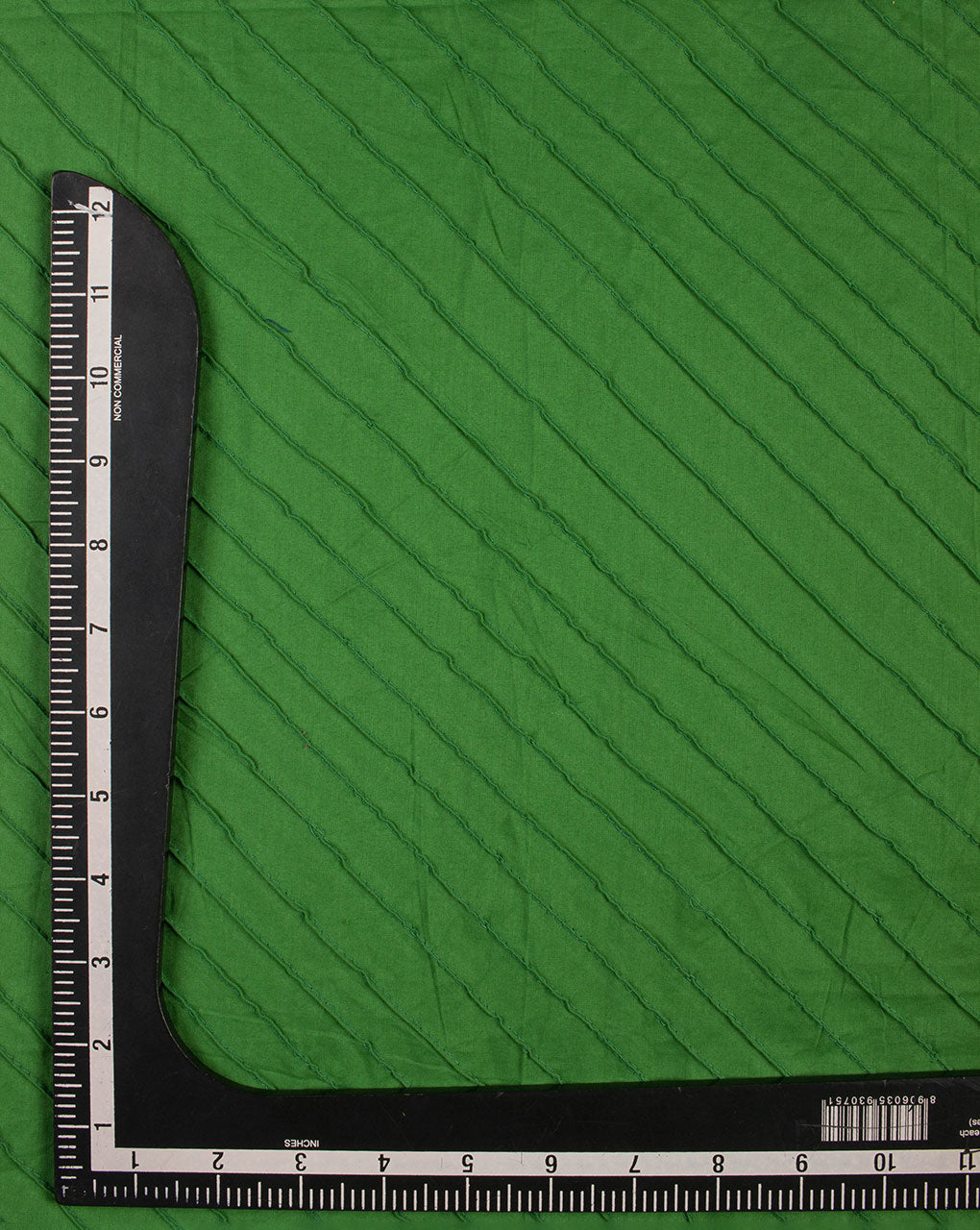 Green Pin-Tucks Cotton Fabric - Fabriclore.com