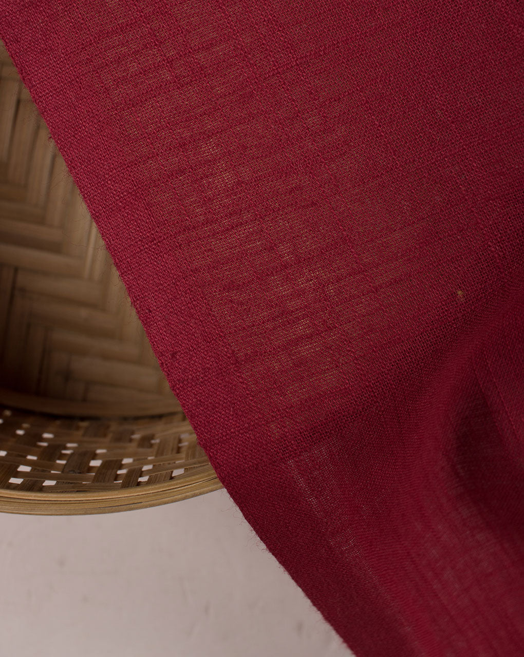 Red Plain Slub Cotton Fabric - Fabriclore.com