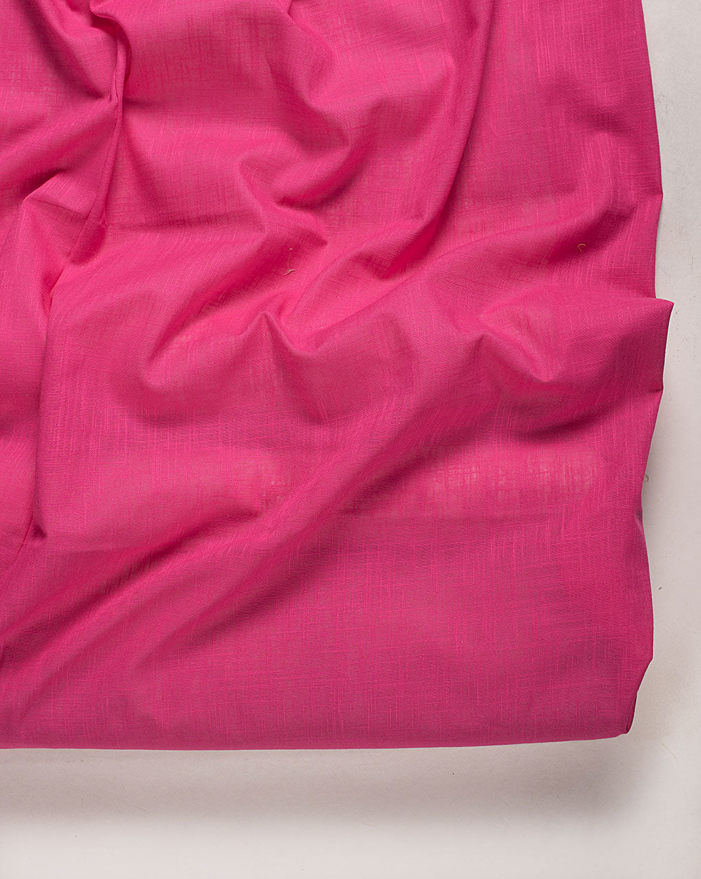( Pre Cut 80 CM ) Pink Plain Slub Cotton Fabric
