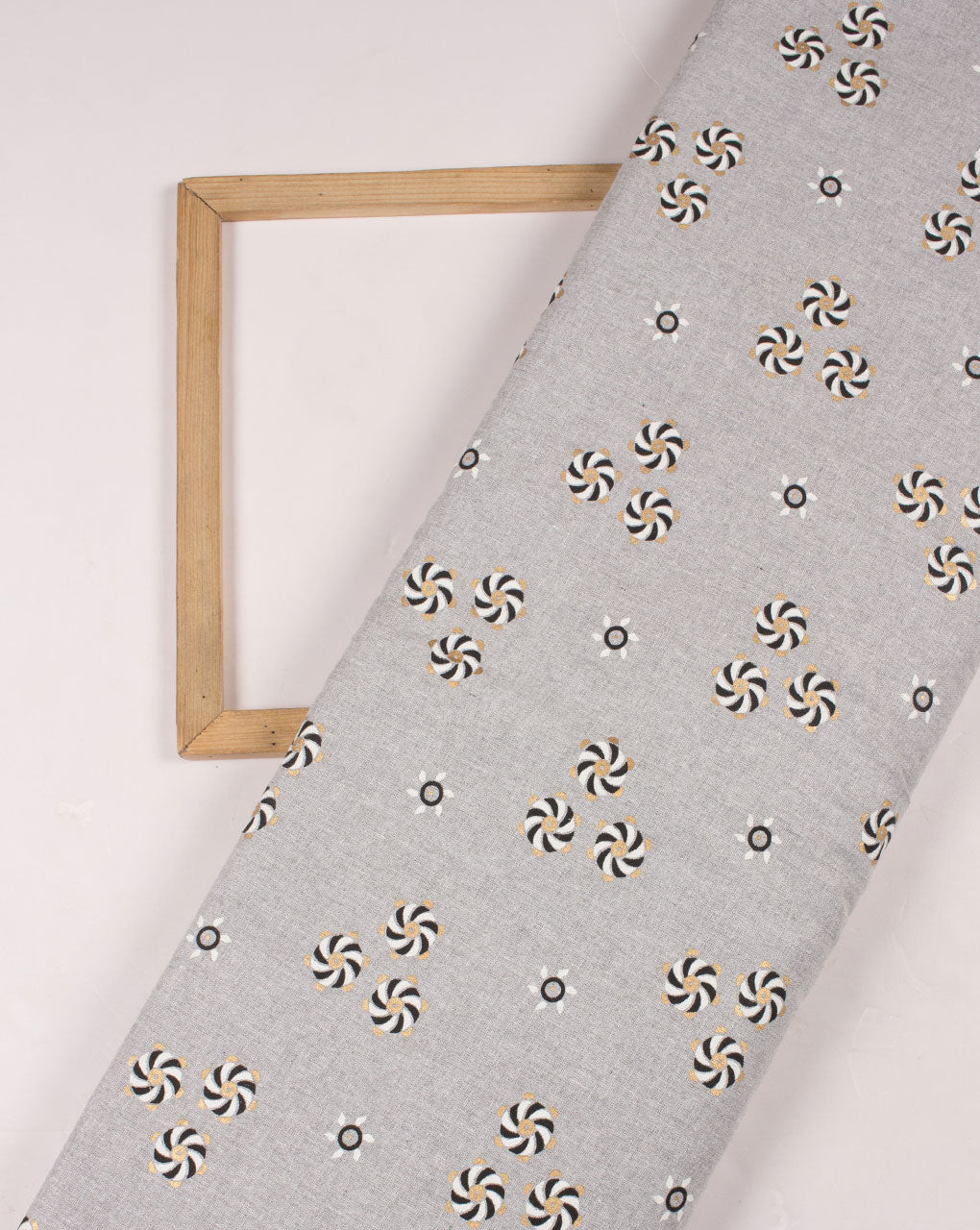 Geometric Foil Screen Print Flex Cotton Fabric - Fabriclore.com