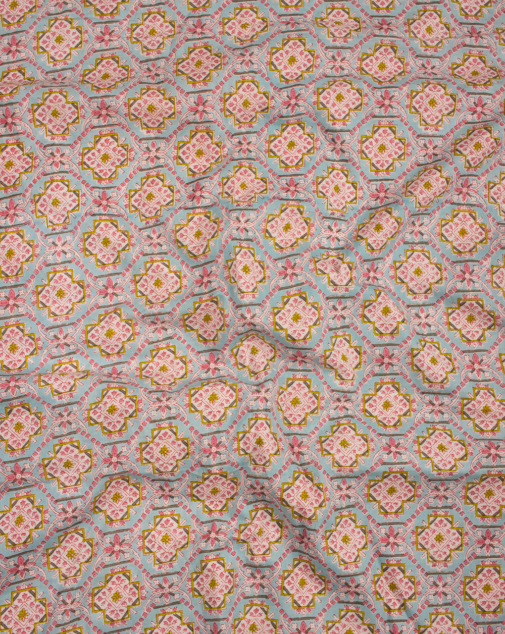 Trellis Screen Print Cotton Fabric - Fabriclore.com