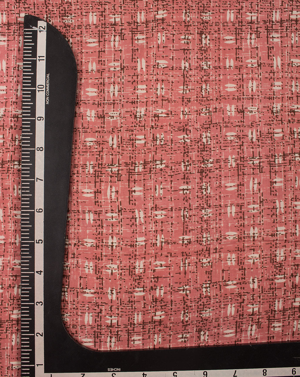 Red Off-White Brushed Pattern Screen Print Cotton Fabric - Fabriclore.com