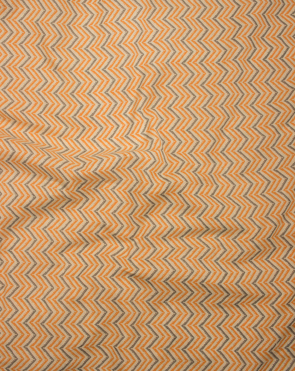 Yellow Grey Chevron Pattern Screen Print Cotton Fabric - Fabriclore.com