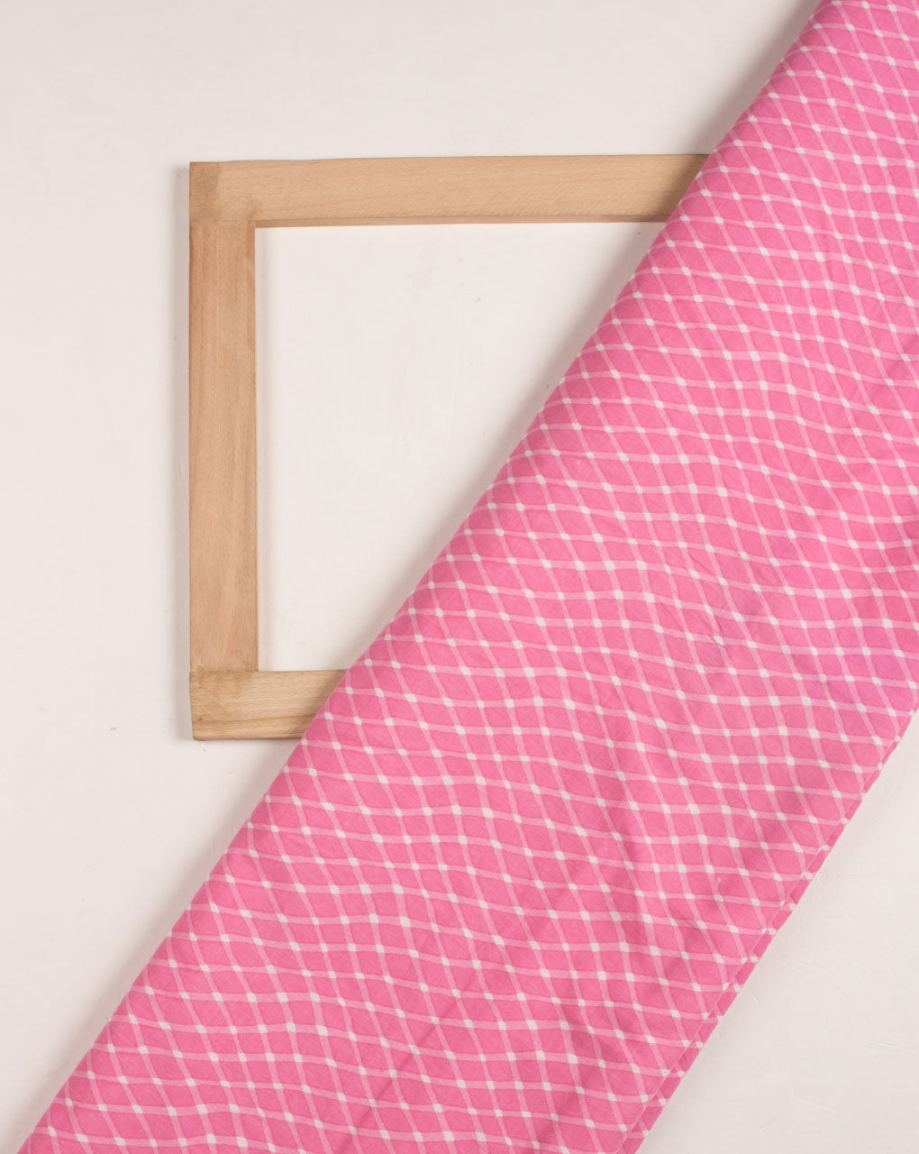 Pink Geometric Screen Print Cotton Fabric - Fabriclore.com