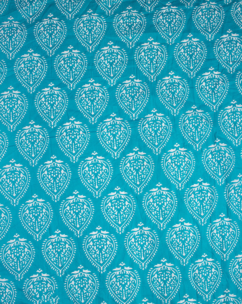 ( Pre Cut 1 MTR ) Screen Print Voile Cotton Fabric