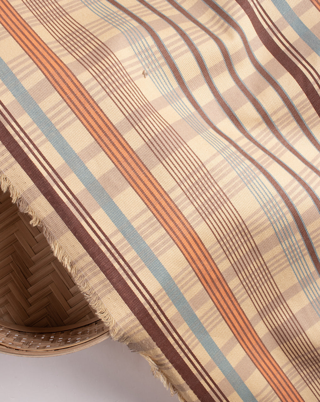 Indigo Blue And Cream Denim Pattern Digital Print Rayon Fabric – Fabcurate