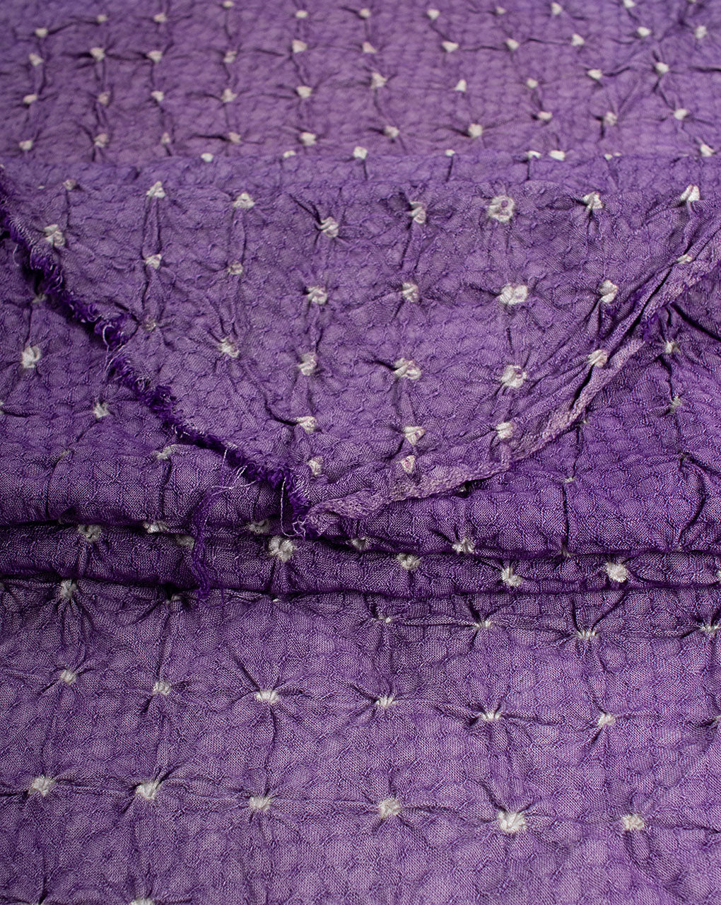 Purple Polka Dots Bandhani Dobby Rayon Dupatta - Fabriclore.com