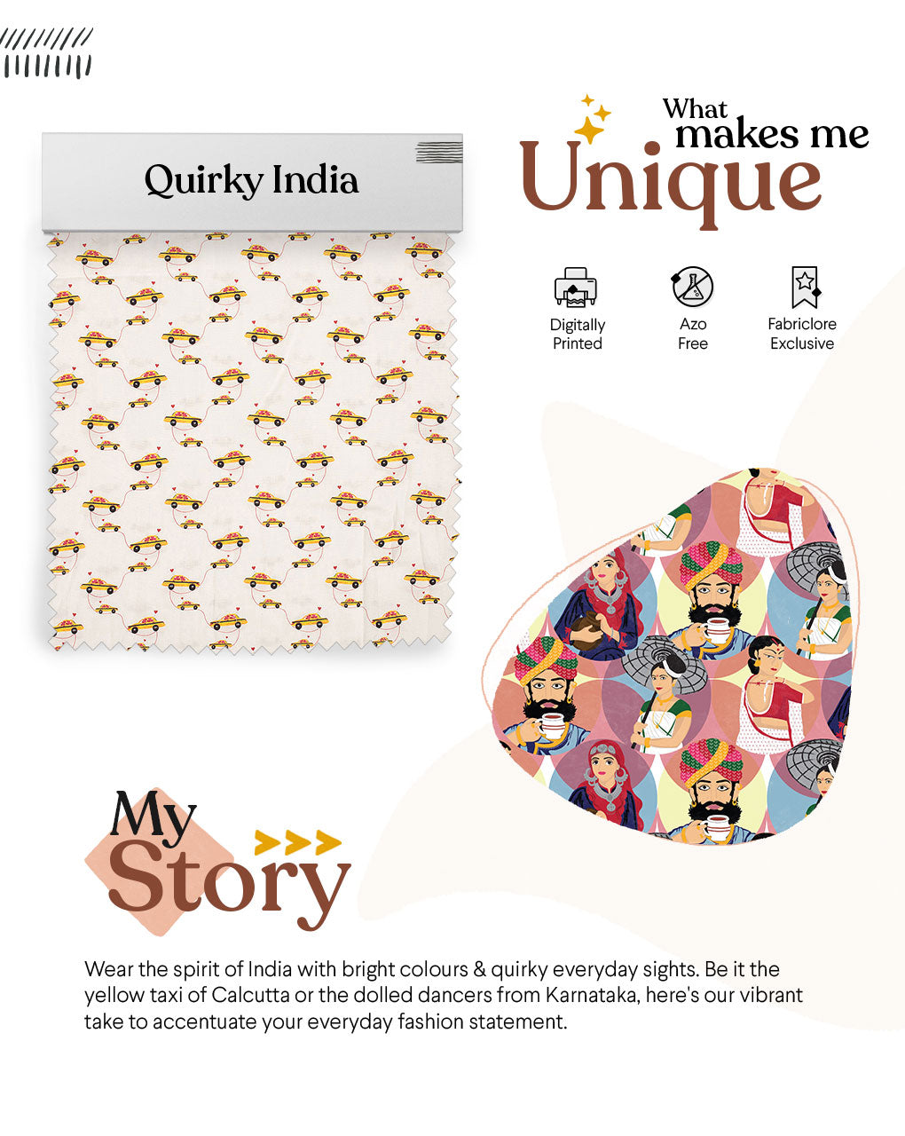 Exclusive Quirky India Digital Print Flex Rayon Fabric