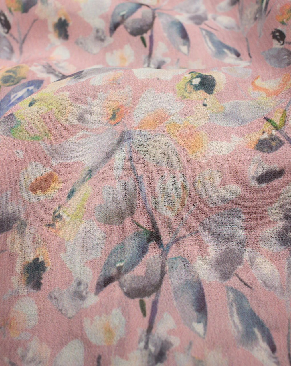 Pink Floral Digital Print Georgette Fabric - Fabriclore.com