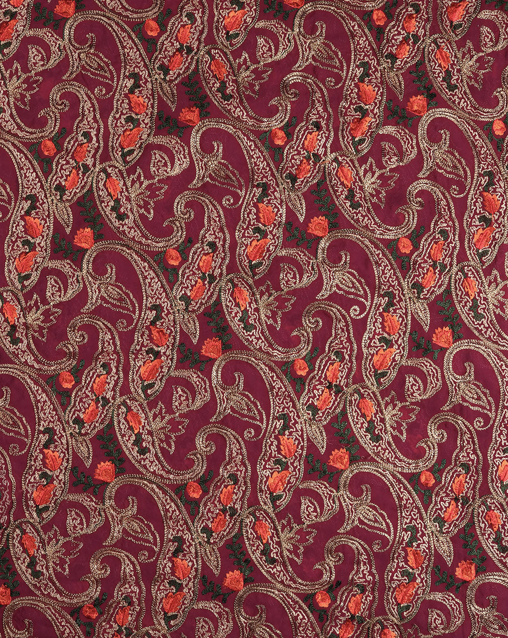 Embroidered Zari Work Viscose Georgette Fabric - Fabriclore.com