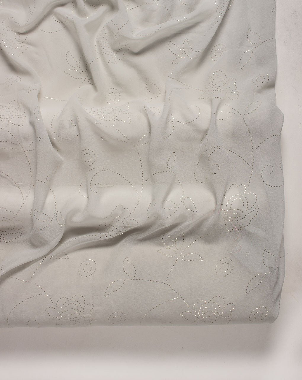 ( Pre Cut 1.25 MTR ) Foil Print Georgette Fabric