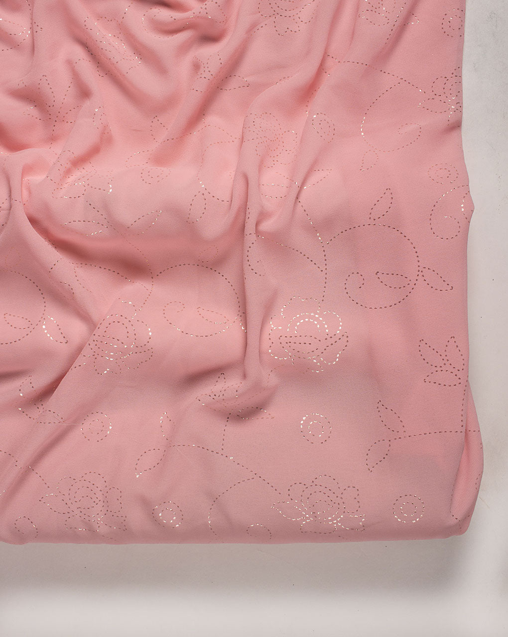 ( Pre Cut 1.75 MTR ) Foil Print Georgette Fabric
