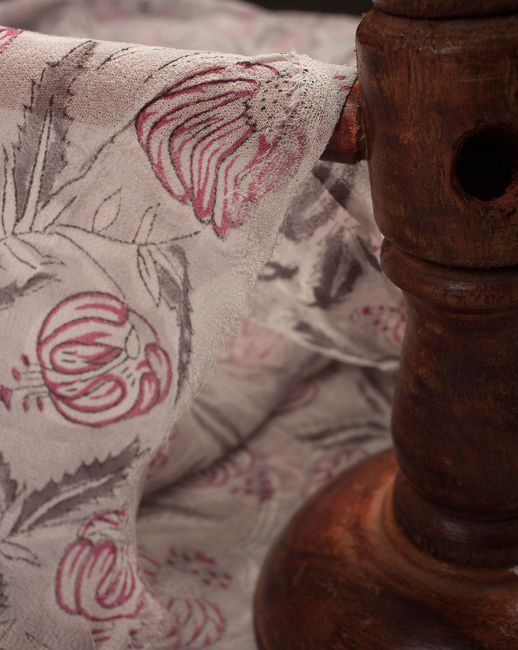 Floral Rapid Print Hand Block Viscose Georgette Fabric - Fabriclore.com
