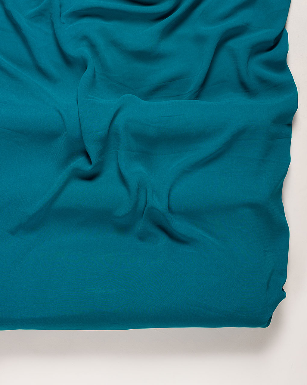 ( Pre Cut 1.5 MTR ) Teal Plain Viscose Georgette Fabric