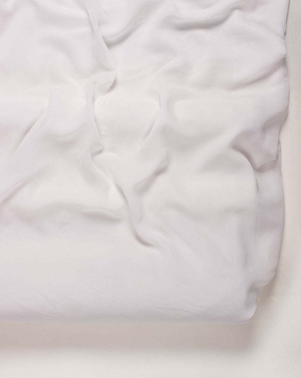 ( Pre Cut 1 MTR ) White Plain Georgette Fabric