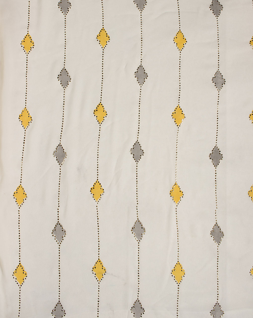 ( Pre Cut 95 CM ) Foil Mukesh Work Georgette Fabric