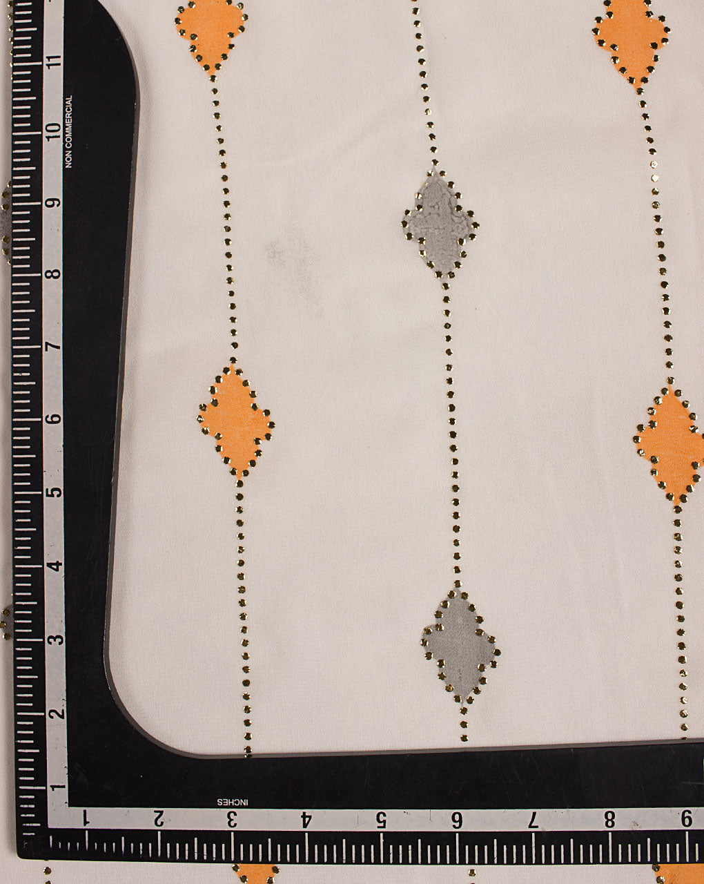 ( Pre Cut 50 CM ) Foil Mukesh Work Georgette Fabric