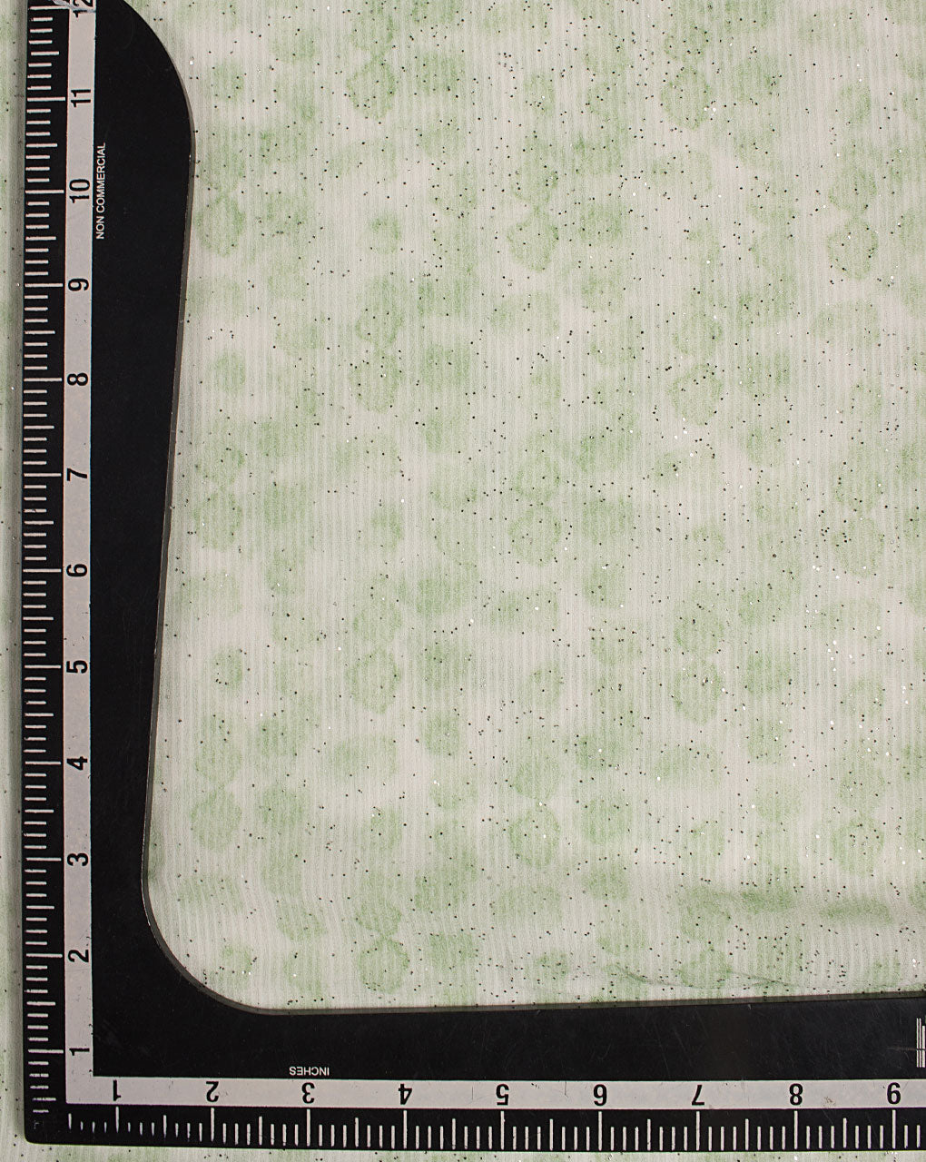 ( Pre Cut 50 CM ) Silver Foil Screen Print Missing Dent Georgette Fabric