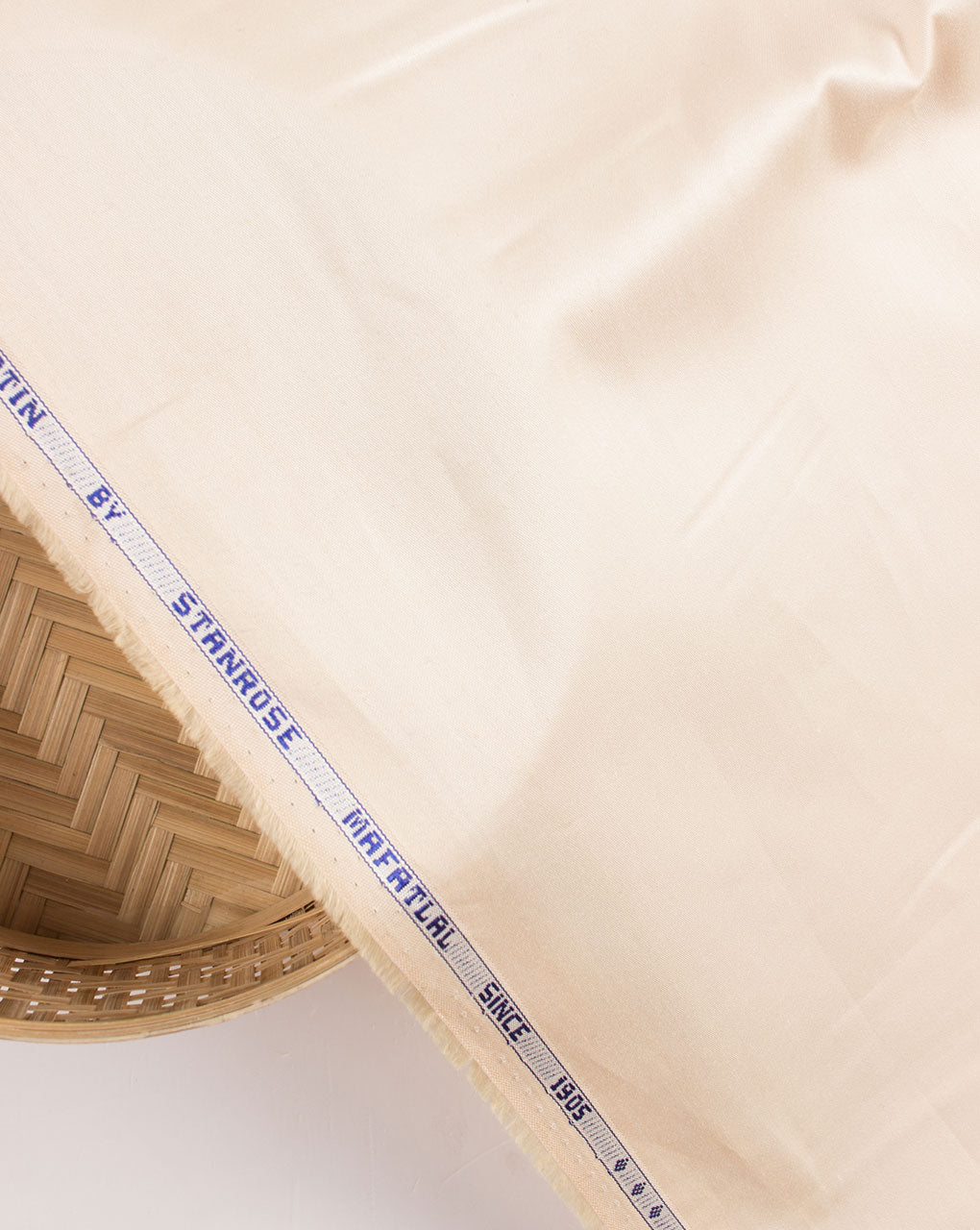 Light Beige Plain Premium Giza Cotton Fabric ( Width 56 Inch ) - Fabriclore.com